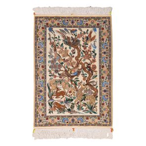 فرش دستباف یک متری طرح شکارگاه کد 4040653