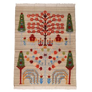 گلیم فرش دستبافت سه متری مدل درخت زندگی کد 4040656