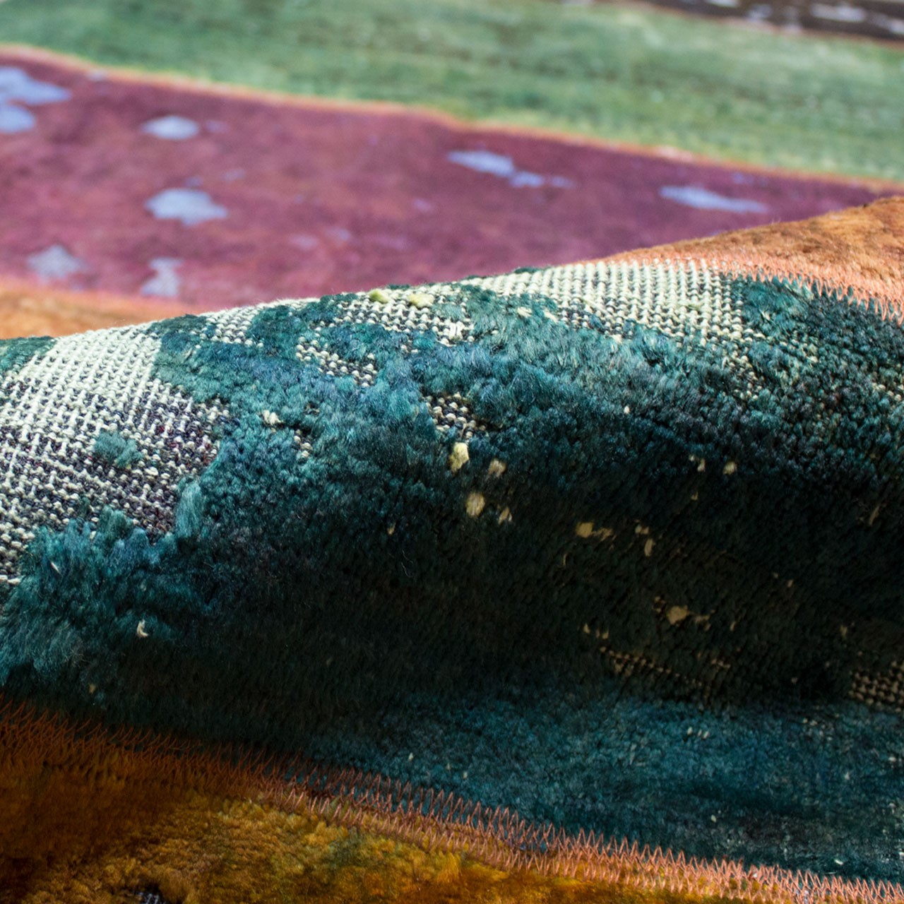 فرش دستباف رنگ شده دو متری کد 1970R