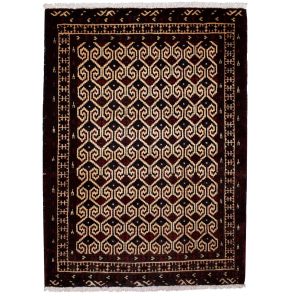 فرش دستباف قدیمی یک متری طرح ترکمن
