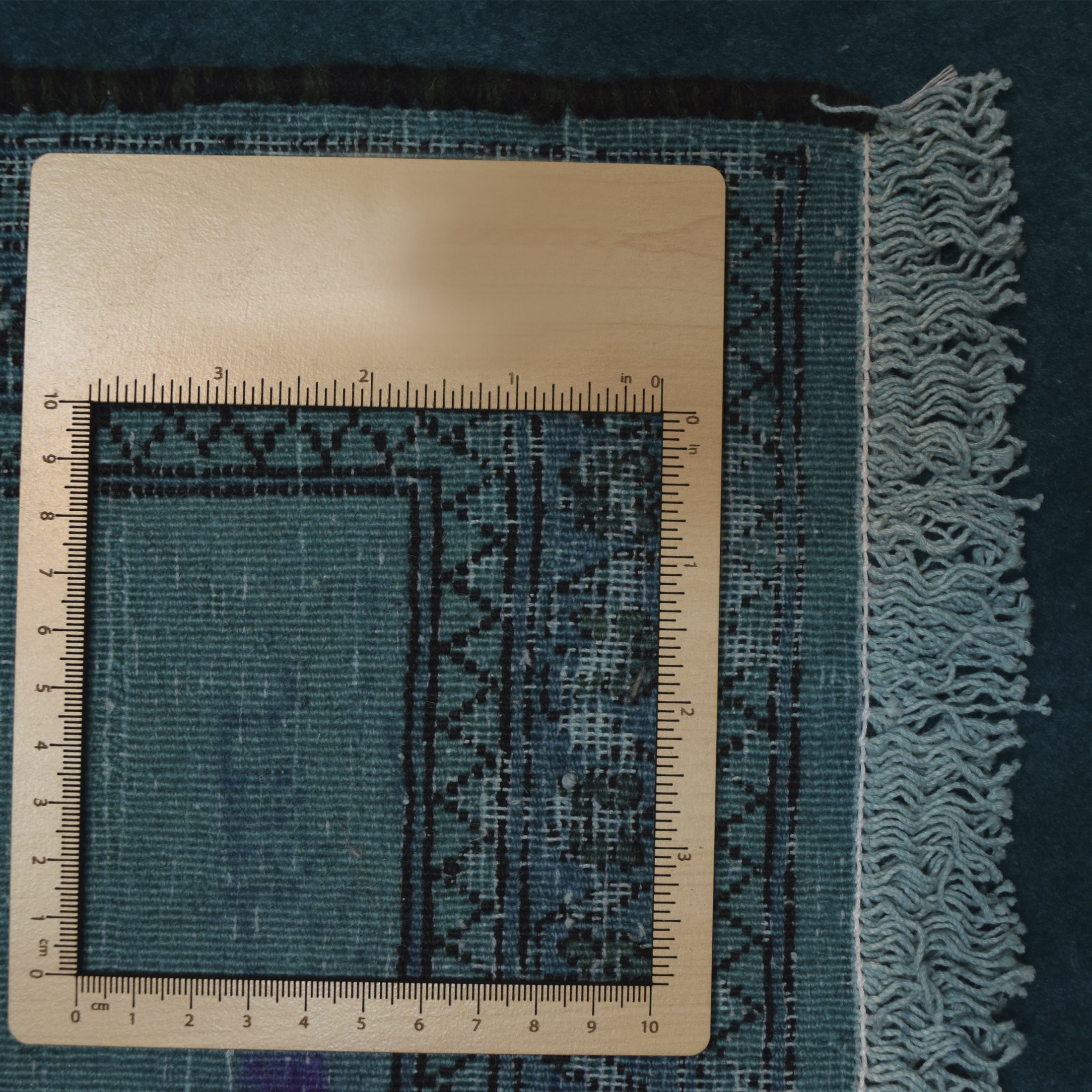 فرش دستبافت وینتیج رنگ شده نیم متری کد 13949