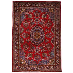 فرش قدیمی دستبافت شش و نیم متری طرح لچک ترنج