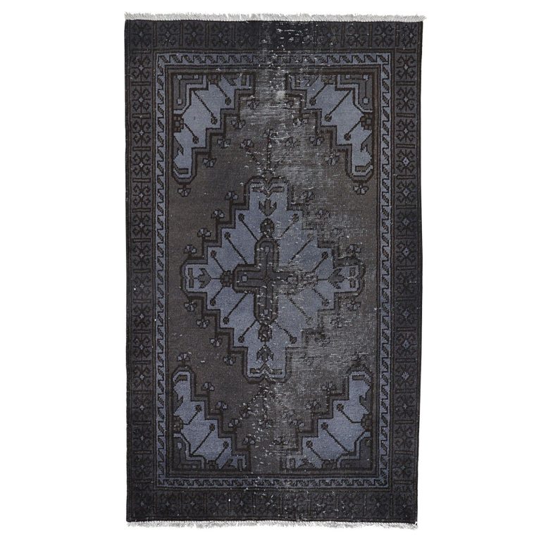 فرش وینتج دستبافت رنگ شده یک و نیم متری