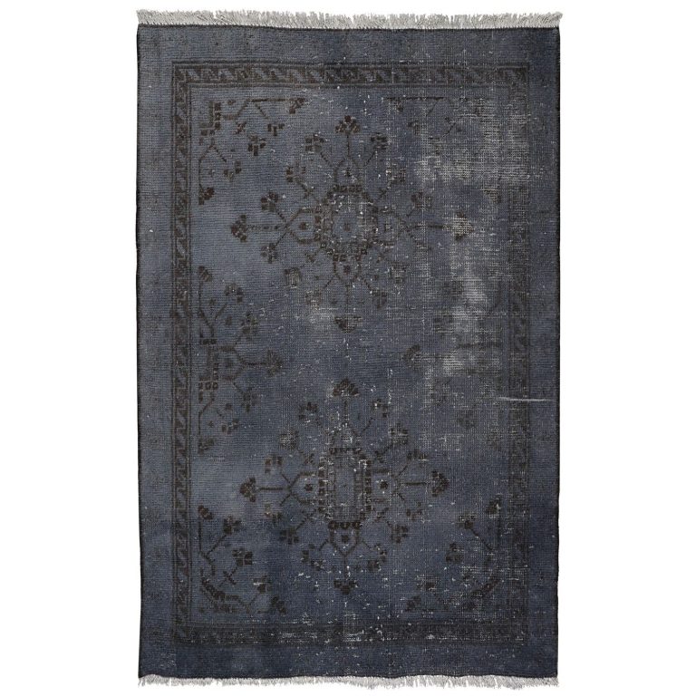 فرش وینتج دستبافت رنگ شده یک و نیم متری