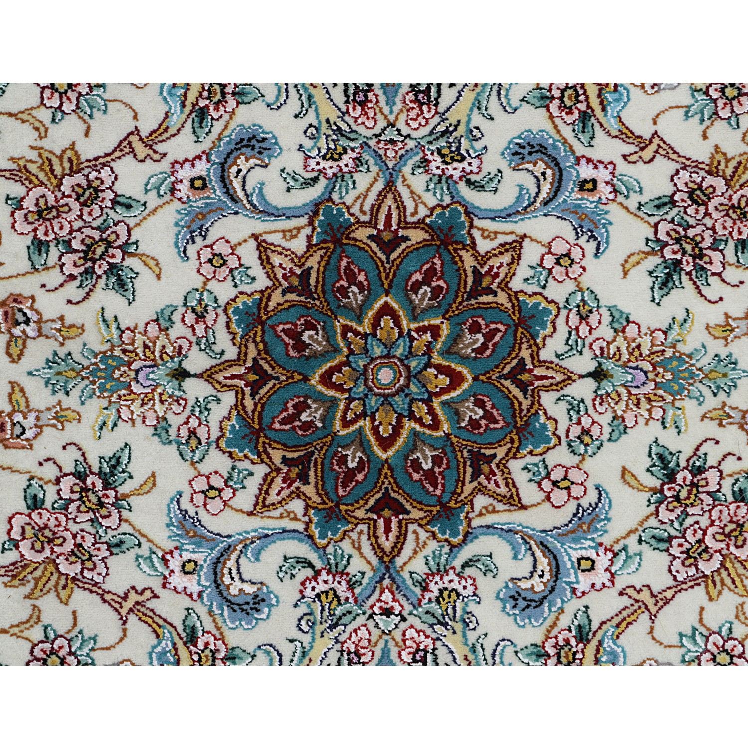 فرش اصفهان دستبافت دو و نیم متری طرح لچک ترنج کد m991054