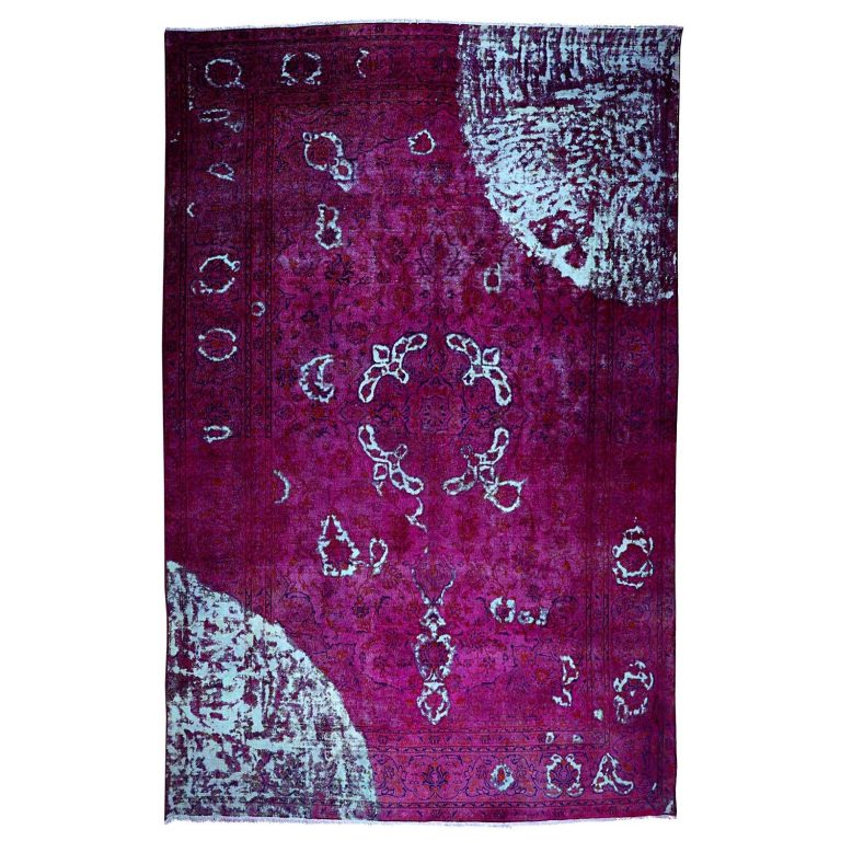 فرش وینتج دستبافت رنگ شده هشت و نیم متری