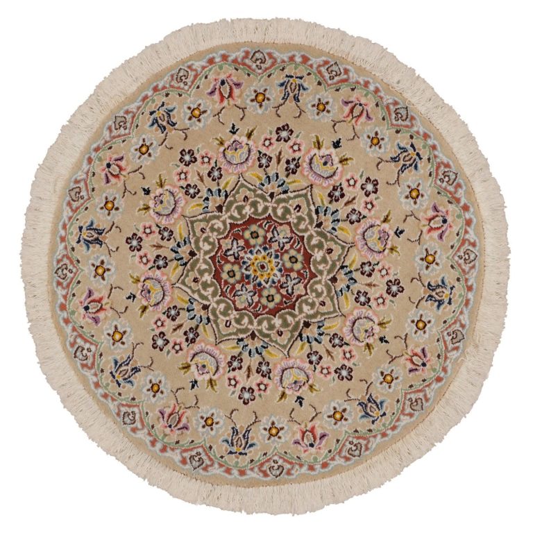 فرش دایره ای دستبافت نیم متری