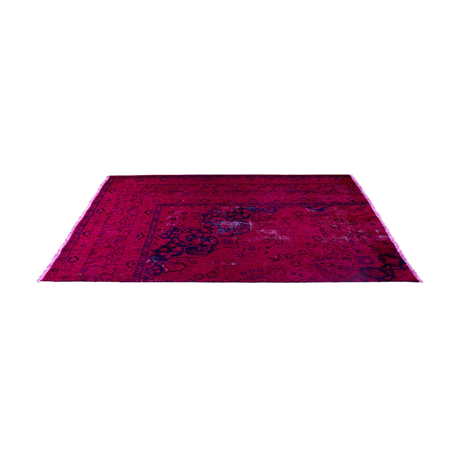 فرش وینتج دستبافت رنگ شده دو متری کد 9916