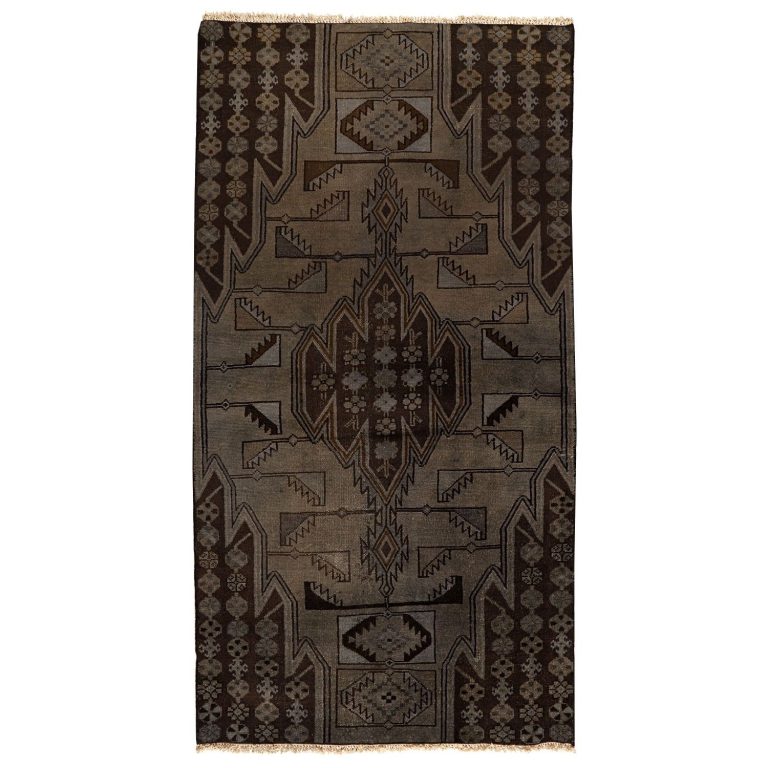 فرش وینتج دستبافت رنگ شده یک و نیم متری