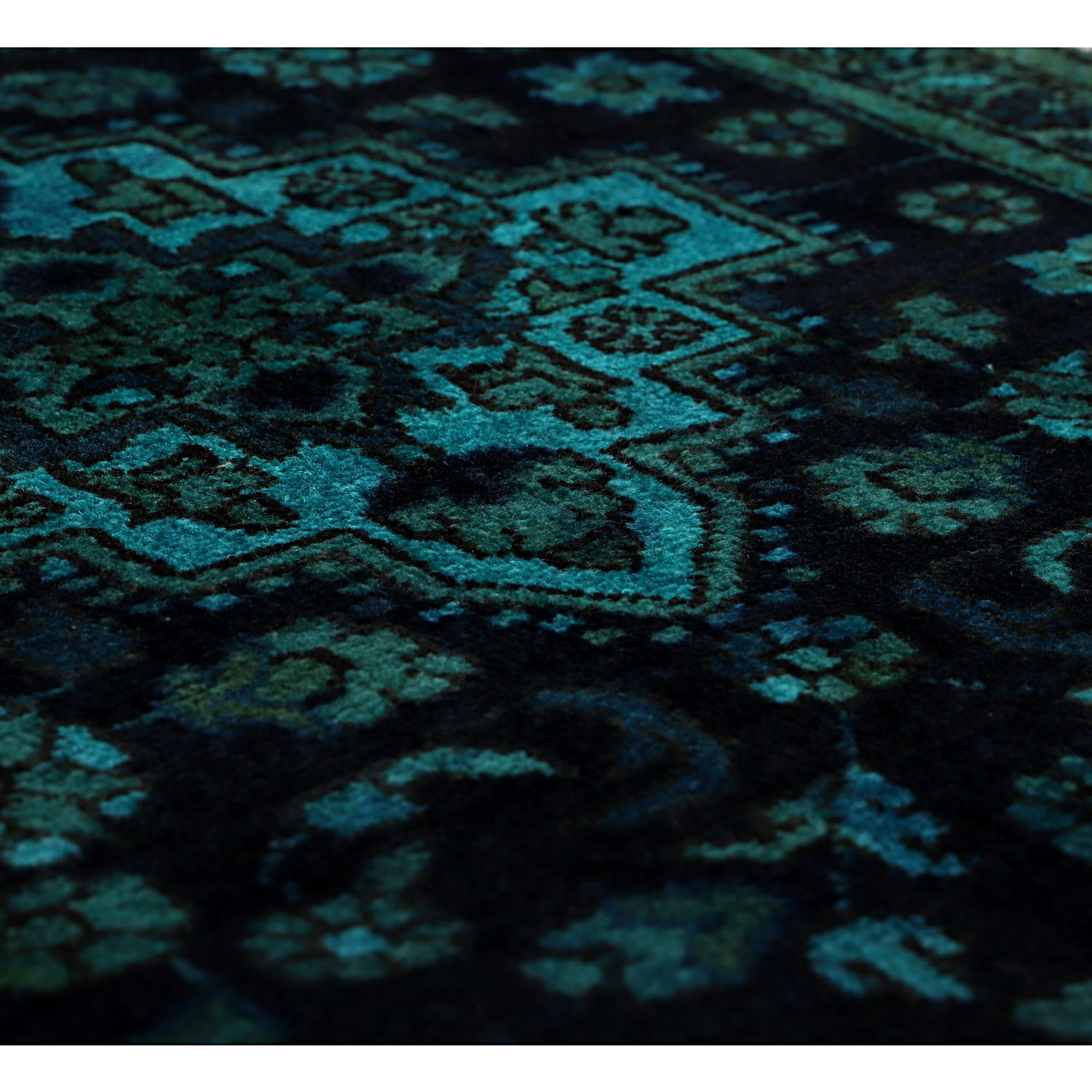 فرش وینتج دستبافت رنگ شده نیم متری کد 991264