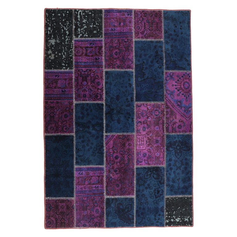 کلاژ فرش دستبافت رنگ شده سه متری مدل وینتیج