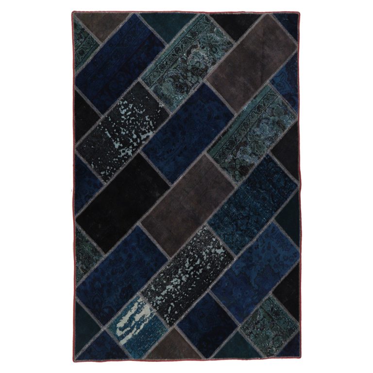 کلاژ فرش دستبافت رنگ شده سه متری مدل وینتیج