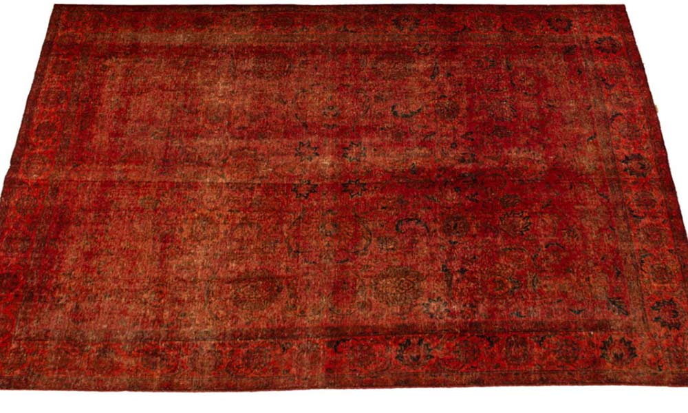 فرش دستبافت وینتیج رنگ شده نیم متری