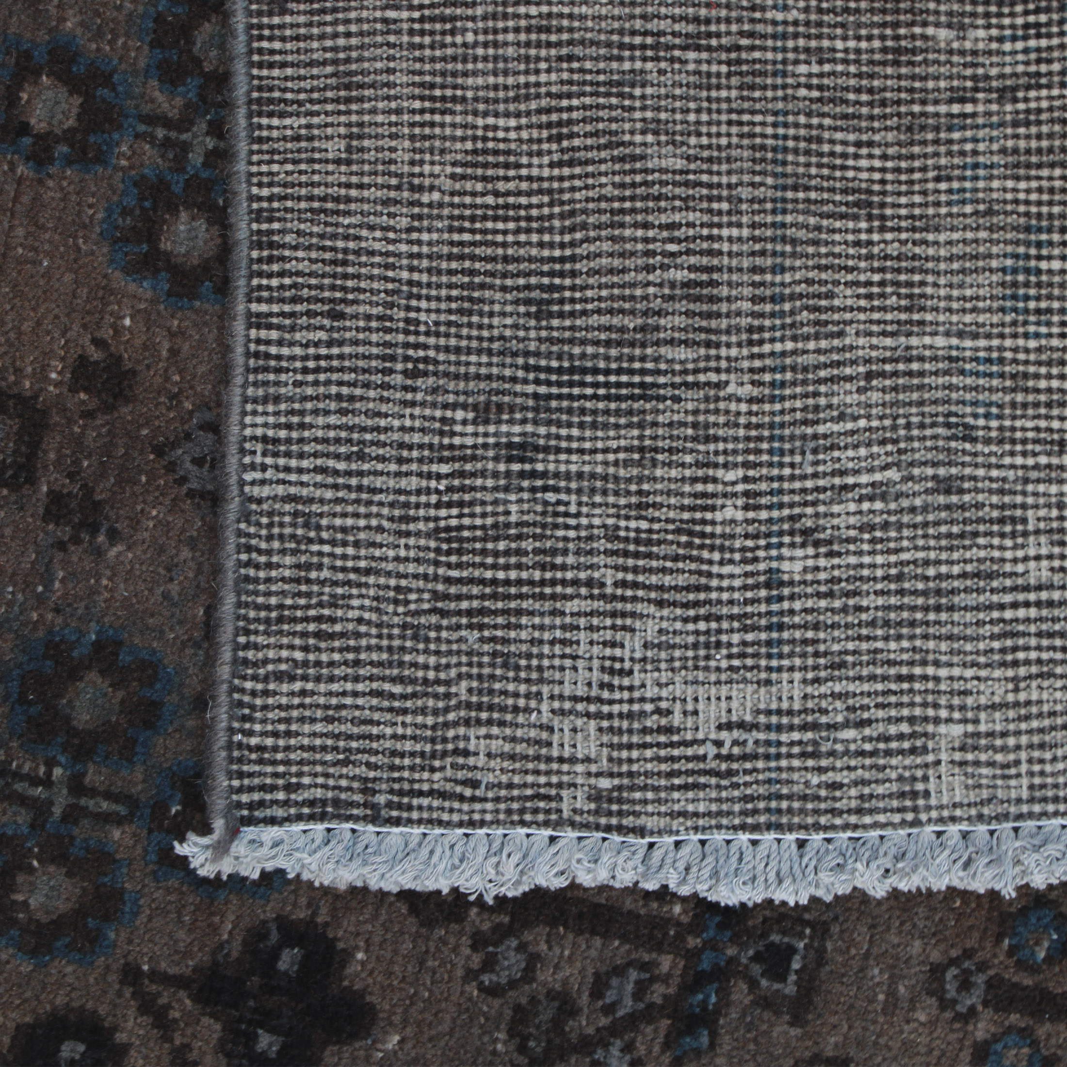 فرش دستبافت رنگ شده کناره طول سه متر طرح وینتیج کد 18187 | گارانتی اصالت و سلامت فیزیکی کالا