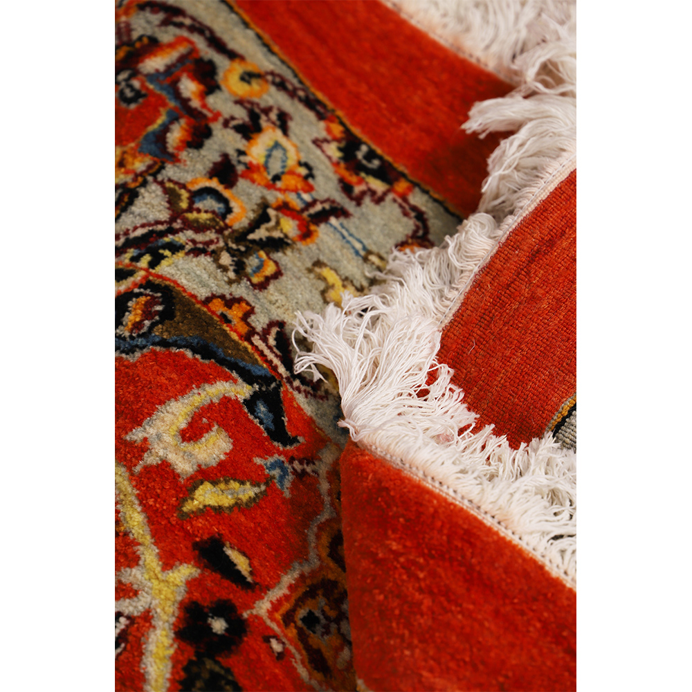 فرش دستباف شش متری طرح برگ داسی کلارک کد 140715 | گارانتی اصالت و سلامت فیزیکی کالا