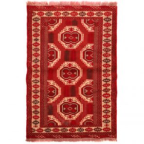 فرش دستباف قدیمی یک متری ترکمن
