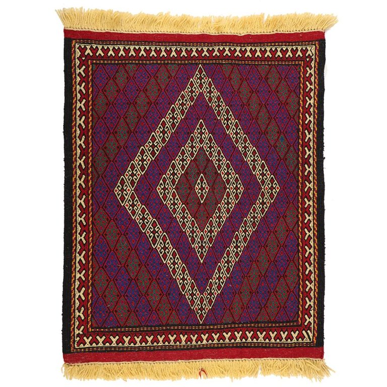 گلیم خراسان دستبافت نیم متری مدل کردی