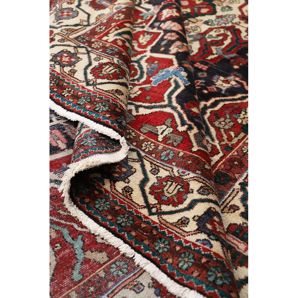 فرش دستبافت قدیمی هفت متری طرح لچک ترنج کد 140970 | گارانتی اصالت و سلامت فیزیکی کالا
