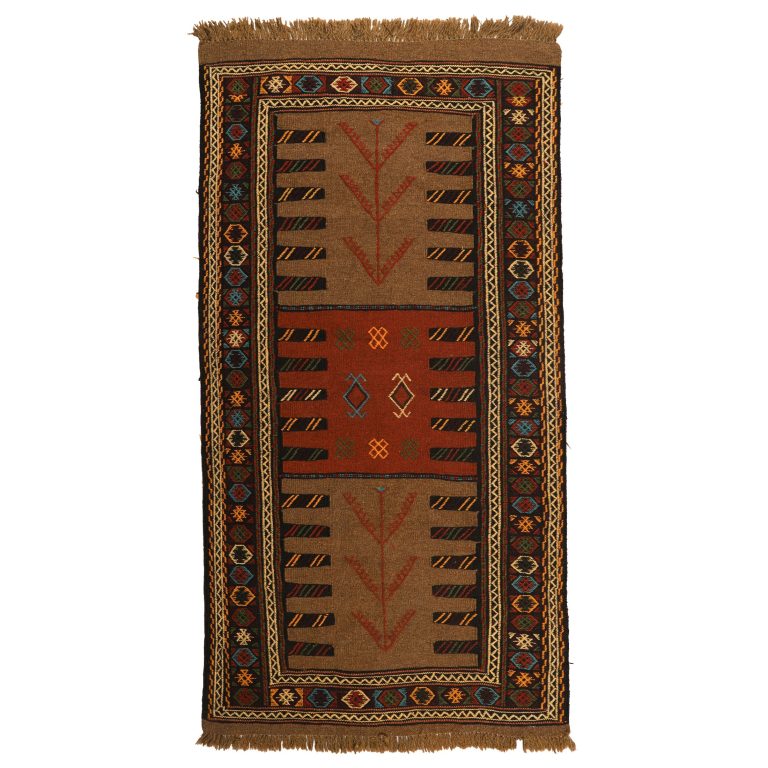 گلیم خراسان دستبافت دومتری طرح سفره کردی