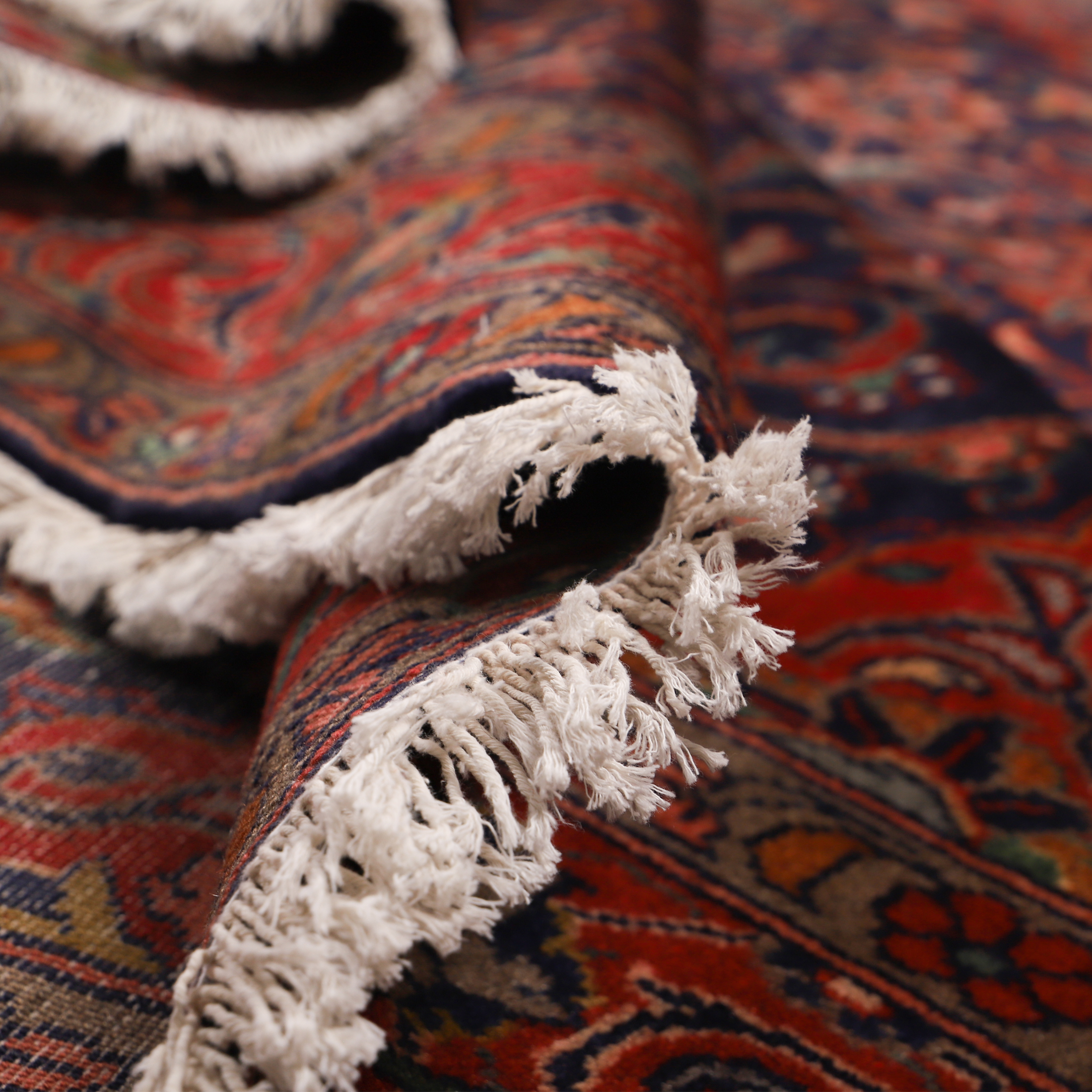 فرش قدیمی دستباف شش متری طرح لچک ترنج کد 99110 A.S | گارانتی اصالت و سلامت فیزیکی کالا