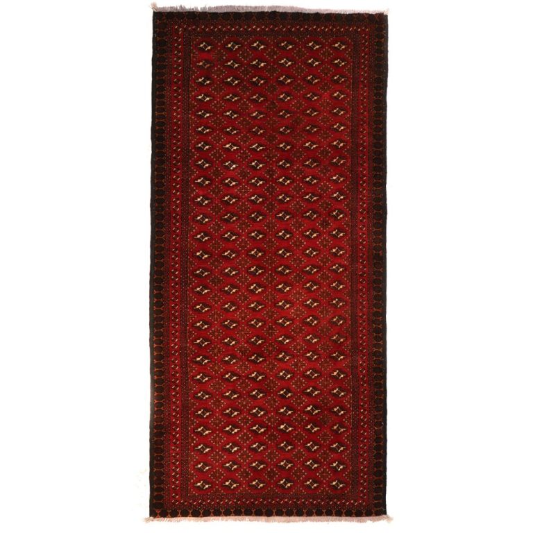 فرش دستبافت ترکمن قدیمی سه ونیم متری طرح واگیره ای