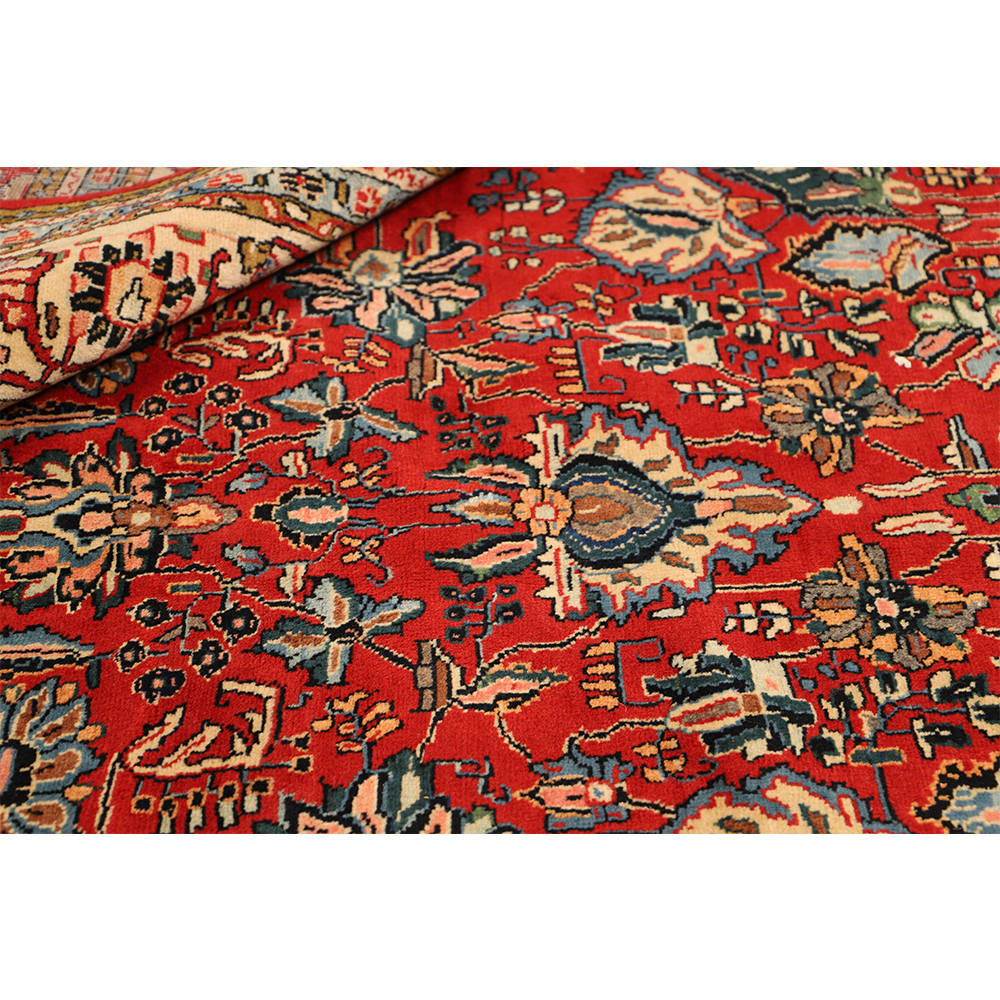 فرش قدیمی دستباف شش و نیم متری طرح لچک ترنج کد 4101145 | گارانتی اصالت و سلامت فیزیکی کالا