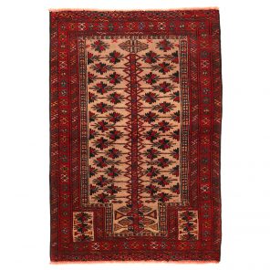 فرش دستباف قدیمی یک متری ترکمن