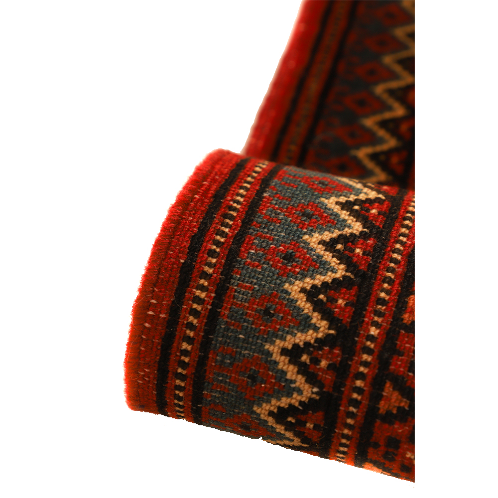 فرش قدیمی دستباف دو متری طرح ترکمن کد 140510 | گارانتی اصالت و سلامت فیزیکی کالا
