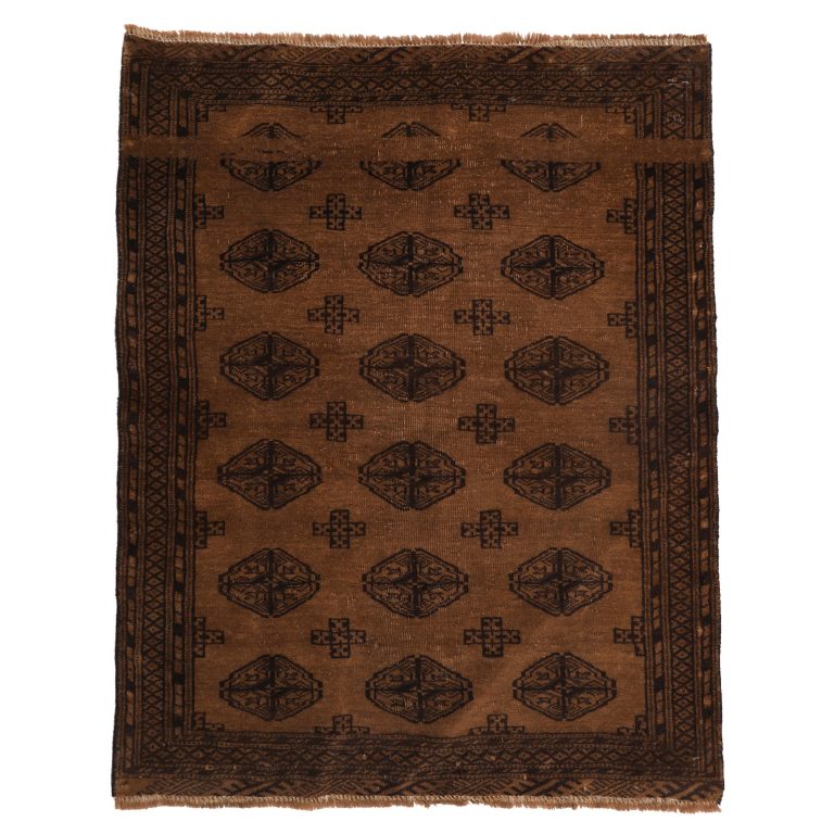 فرش وینتیج دستبافت رنگ شده یک متری