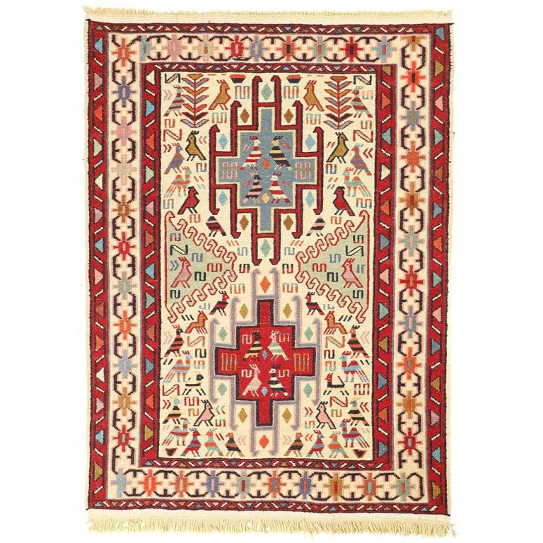 گلیم دستبافت نیم متری مدل ورنی