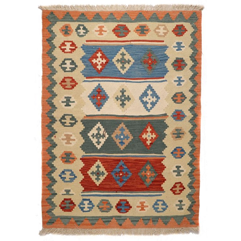 گلیم دستبافت دو متری مدل قشقایی