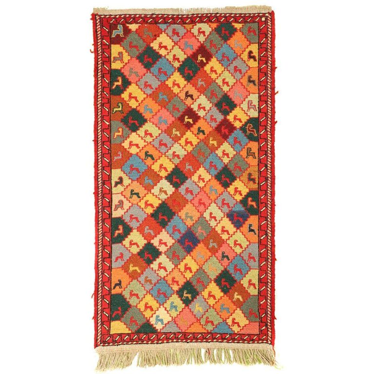 گلیم ورنی دستبافت نیم متری