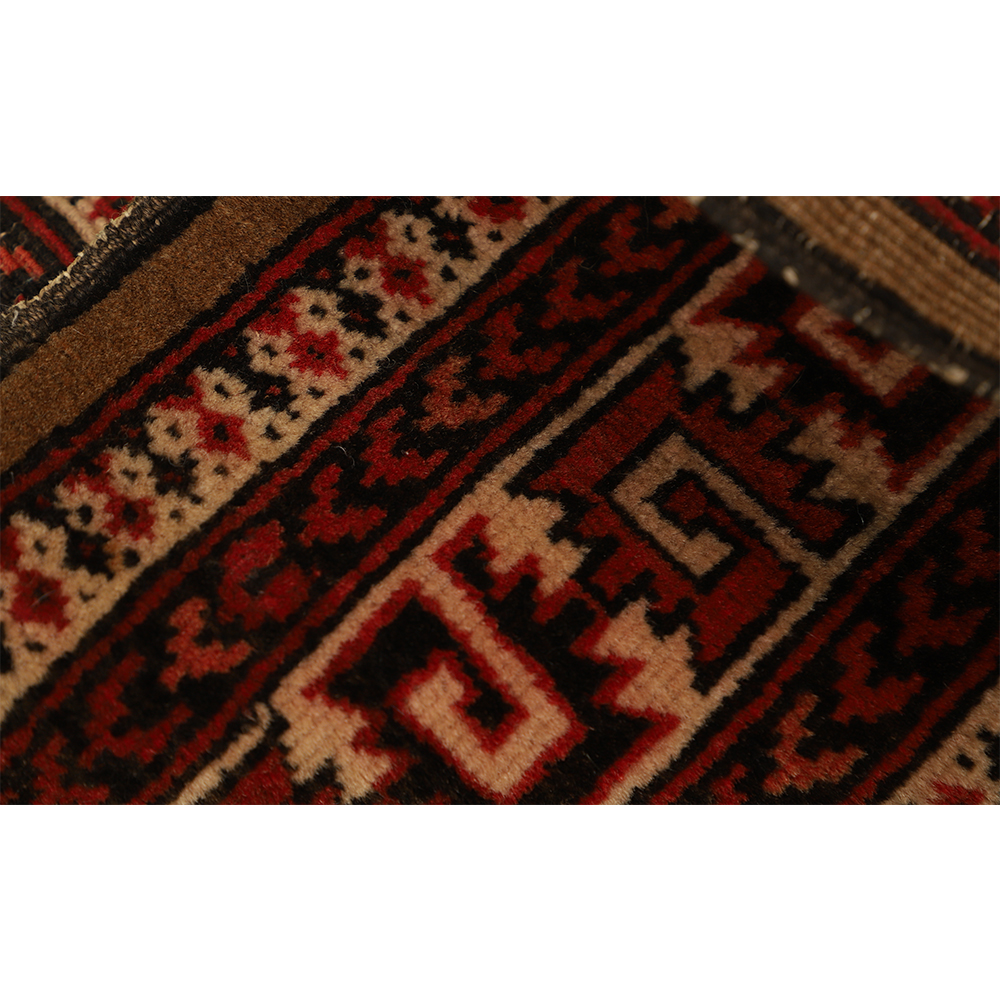 فرش قدیمی دستبافت یک متری طرح واگیره کد 141120 | گارانتی اصالت و سلامت فیزیکی کالا