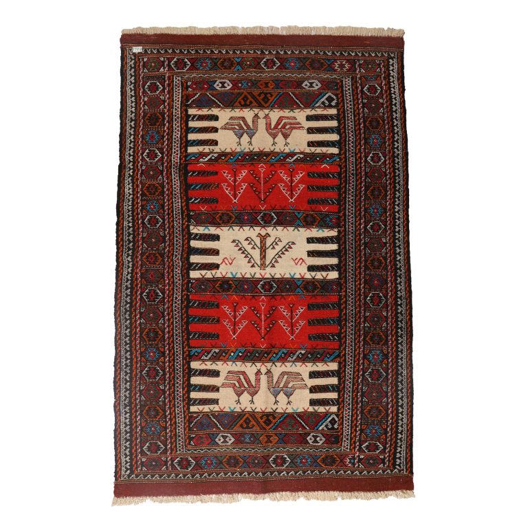 گلیم دستبافت دو متری مدل سفره کردی کد 4020464