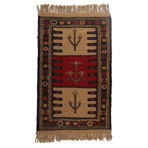 گلیم دستبافت یک و نیم متری مدل سفره کردی کد 40204128