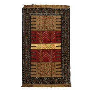 گلیم دستبافت دو متری مدل سفره کردی کد 4030219