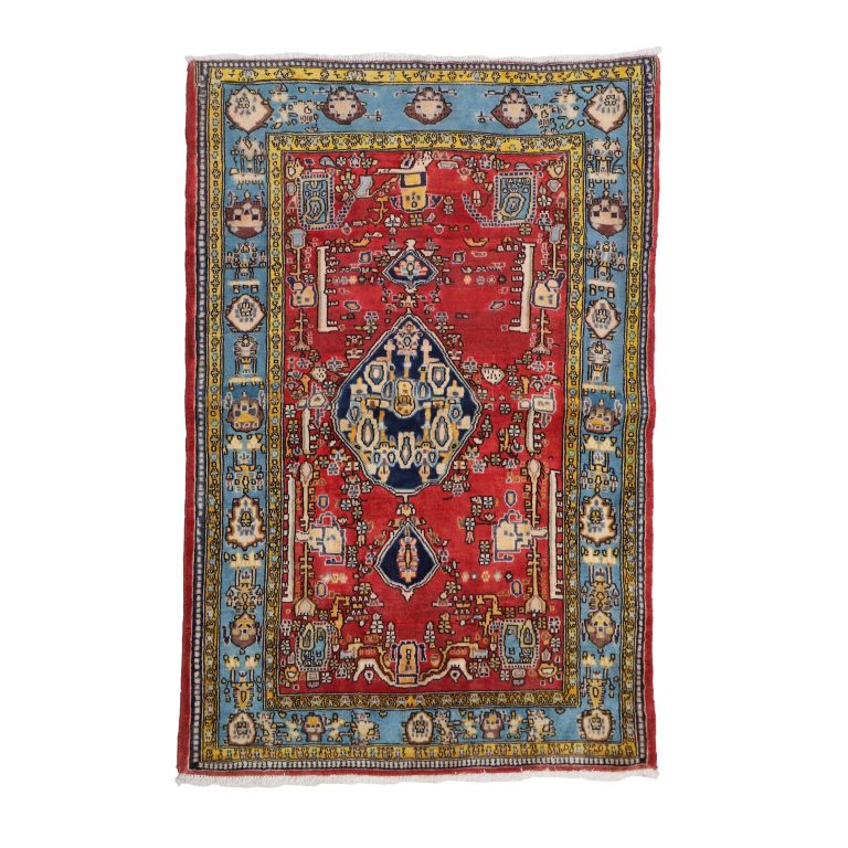 فرش دستباف قدیمی سه و نیم کد 40206127