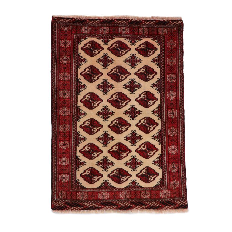 فرش قدیمی دستباف یک و نیم متری مدل ترکمن کد 40206126