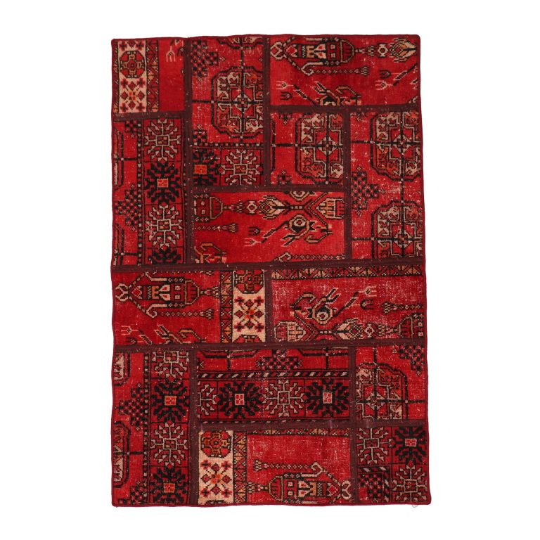 فرش دستبافت یک و نیم متری مدل چهل تکه کد 4030242