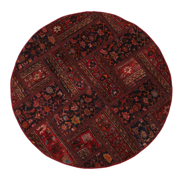 فرش دستباف دایره مدل چهل تیکه کد 4030235