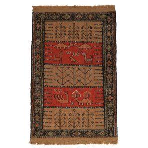 گلیم دستبافت دو متری مدل سفره کردی کد 4031213