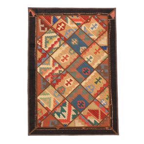 کلاژ گلیم و جاجیم دستباف 1.5 متری مدل قشقایی کد 4040506