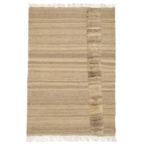 گلیم فرش دستبافت یک و نیم متری طرح مدرن زمینه کرم کد 4031244