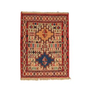 گلیم دستبافت یک متری مدل ورنی زمینه کرم کد 4040487