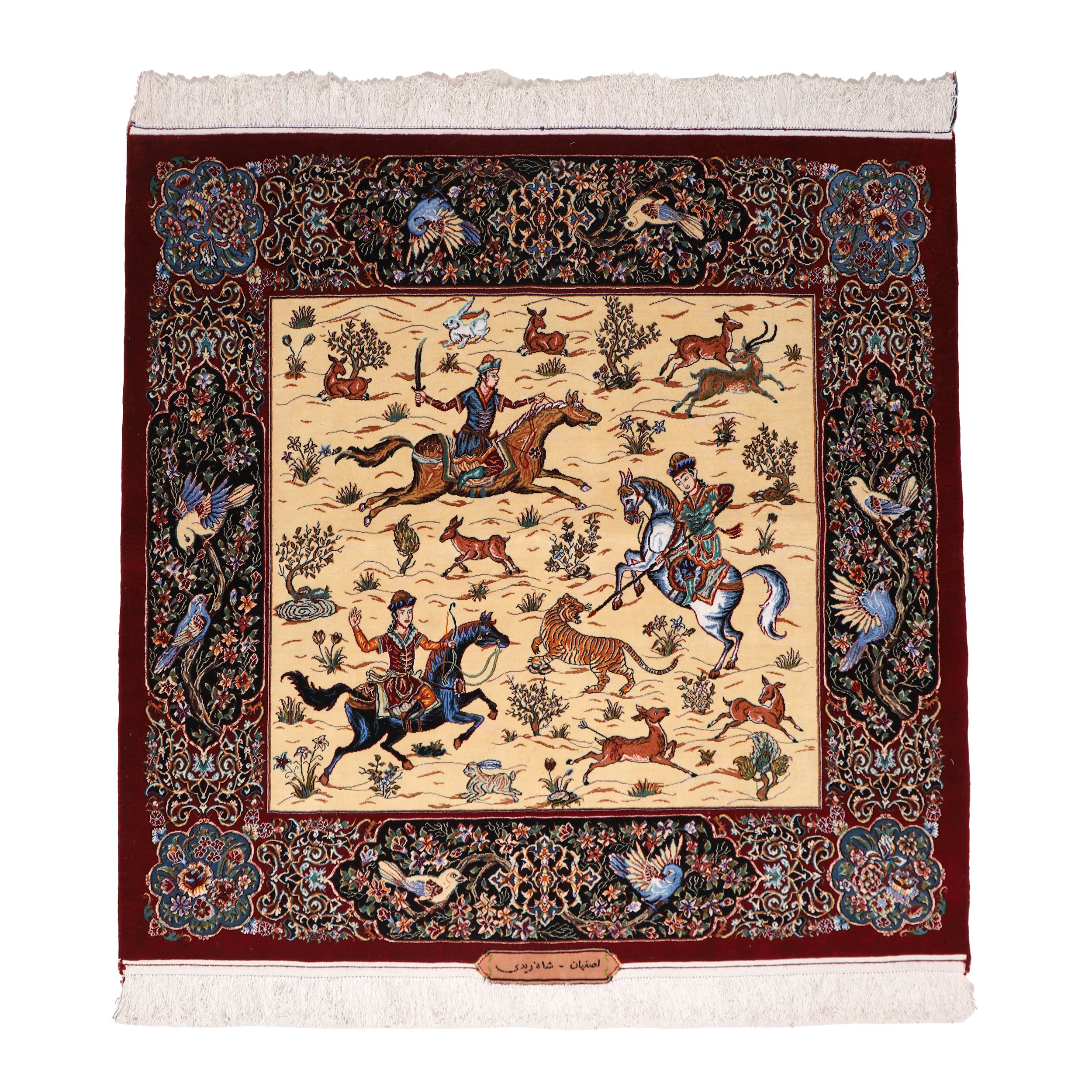 فرش شکارگاه دشت شکار( تولید گره کارپت)