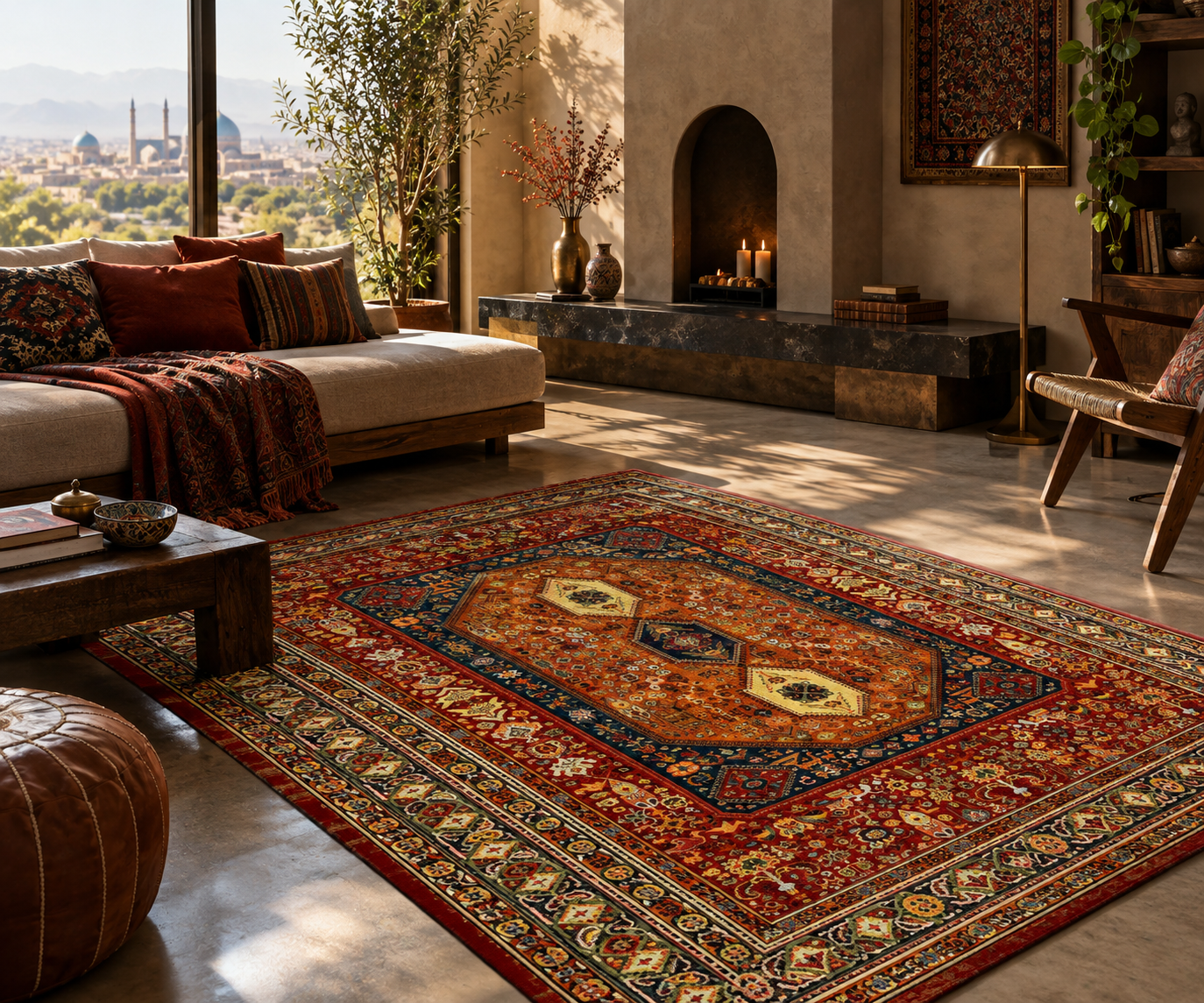 یلمه سه حوض ، برای سفارش این فرش در ابعاد و رنگ آمیز دلخواه خود به سایت گره بافت مراجعه کنید 